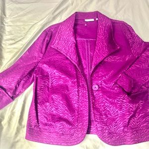 Shiny Purple Animal Print Short Jacket